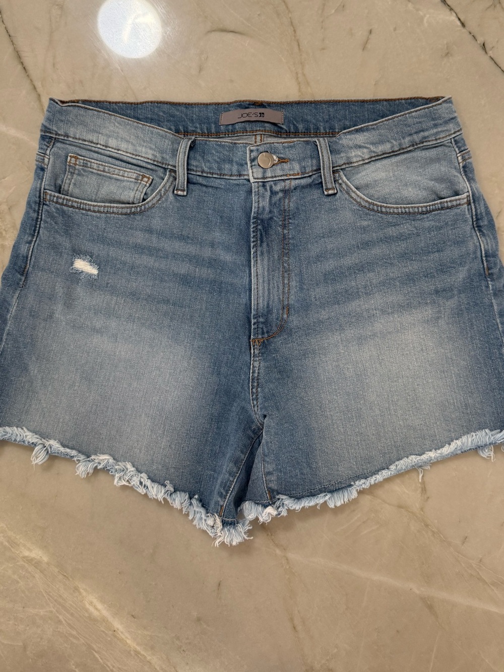 JOE'S JEANS Blue Denim MID-RISE Distressed/Destroyed THE OZZIE Cut-Off Shorts 31